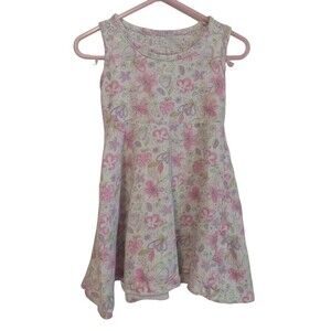Girls floral sleeveless flowy punch out back sundress